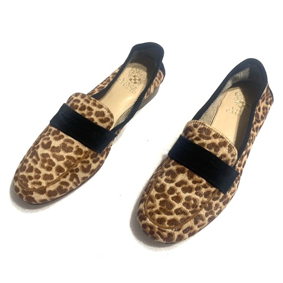 Vince Camuto Leopard Print Cow Hair Womens Flats Size 7.5 - Picture 2 of 11